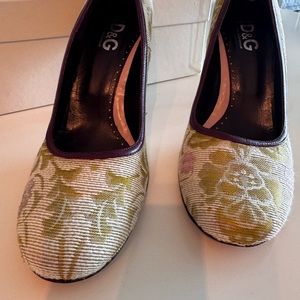 Dolce & Gabbana Beige brocade High Heels Pumps Shoes